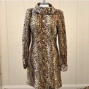 Rampage Faux Fur Leopard Print Coat